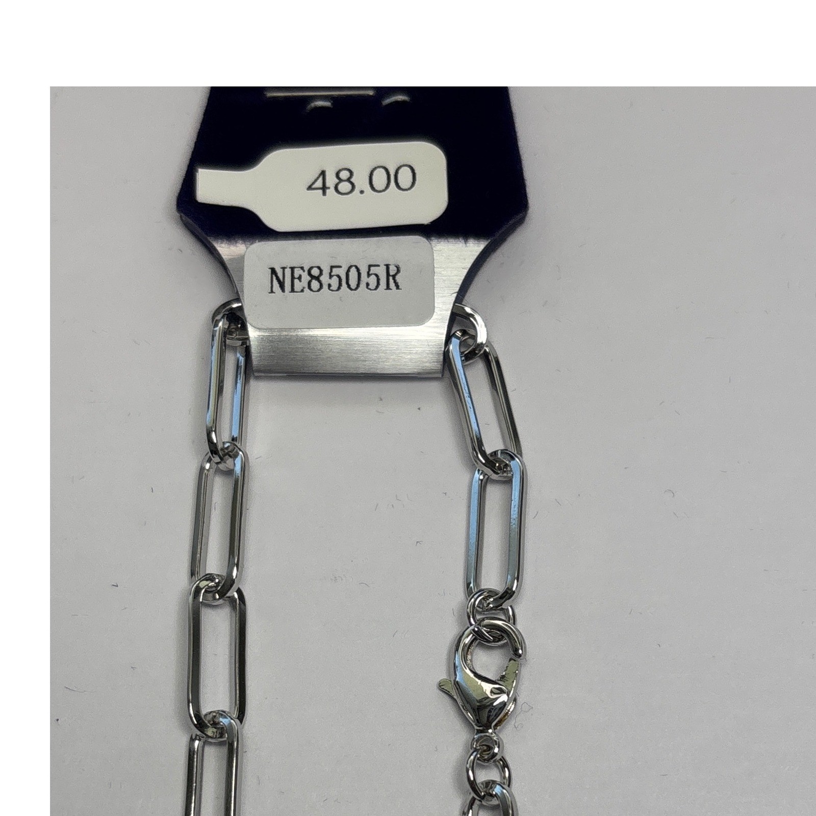 Necklace Silver Tone Metal Lobster Clasp Paperclip Link Chain Style New