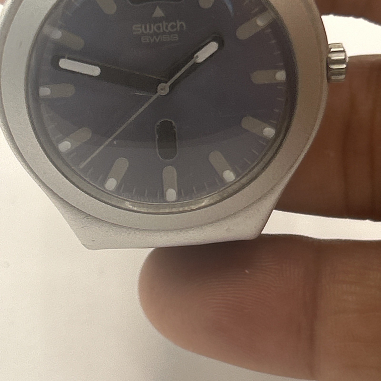 Vintage Swatch Irony Big Extrados Blue Dial Aluminum Watch YGS7011 AG2000 Swis
