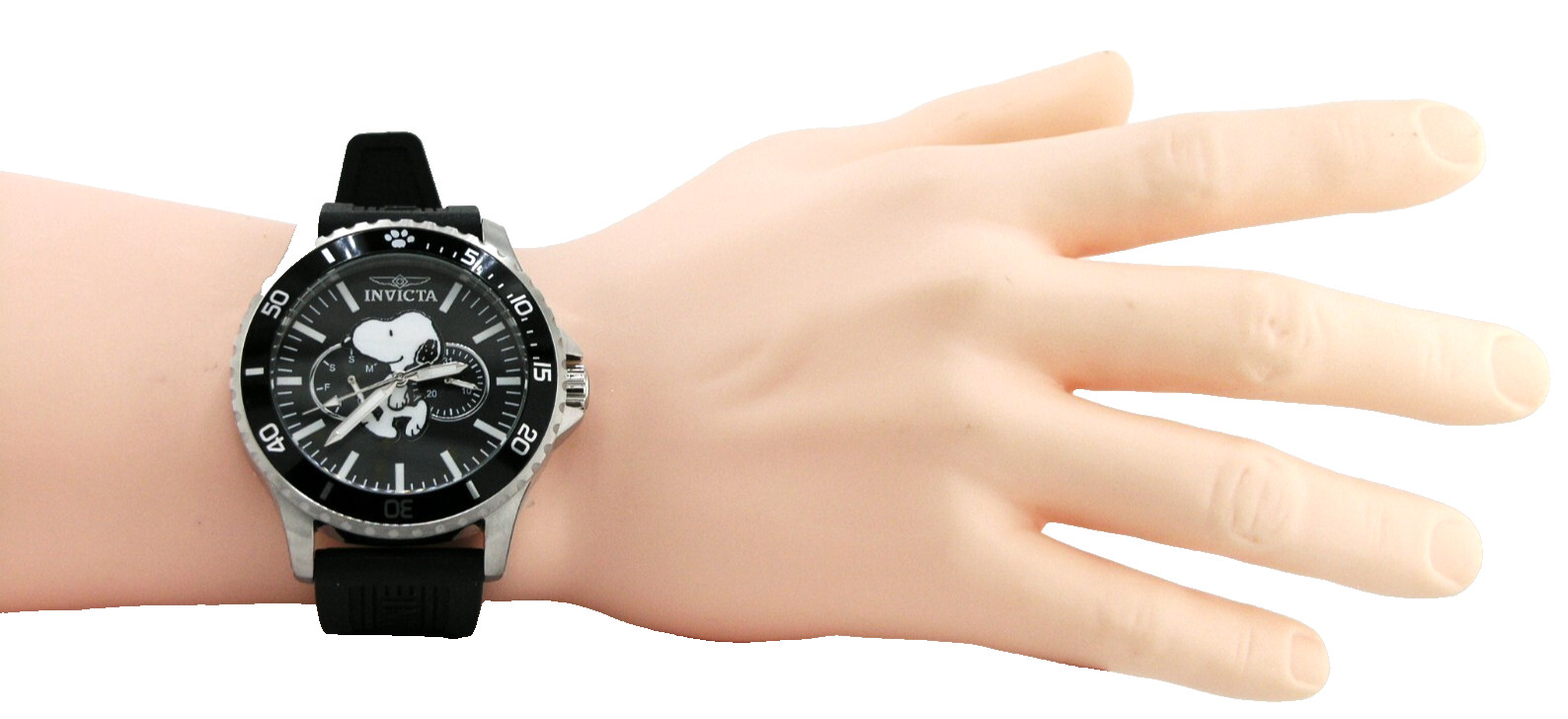 NEW WITH DEFECT INVICTA 38644 PEANUTS WATCH SNOOPY LIMITED BLACK DIAL 48MM