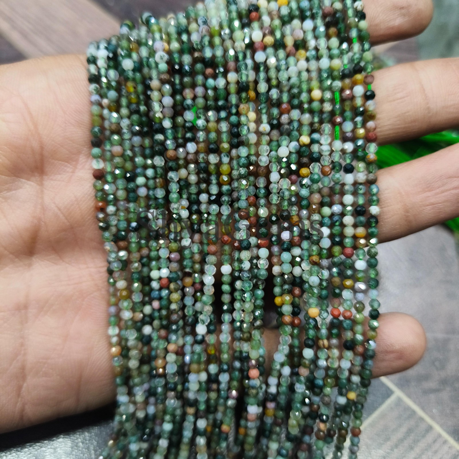 Multi Agate 2mm Faceted Necklace, Colorful Gemstone Beaded Necklace, Dainty Min