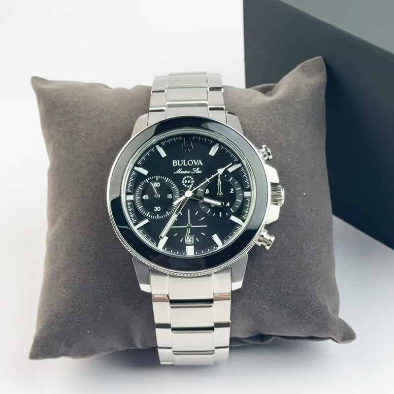 Bulova Marine Star Series C 96B272 Black Dial Chronograph Quartz Men’s Watch