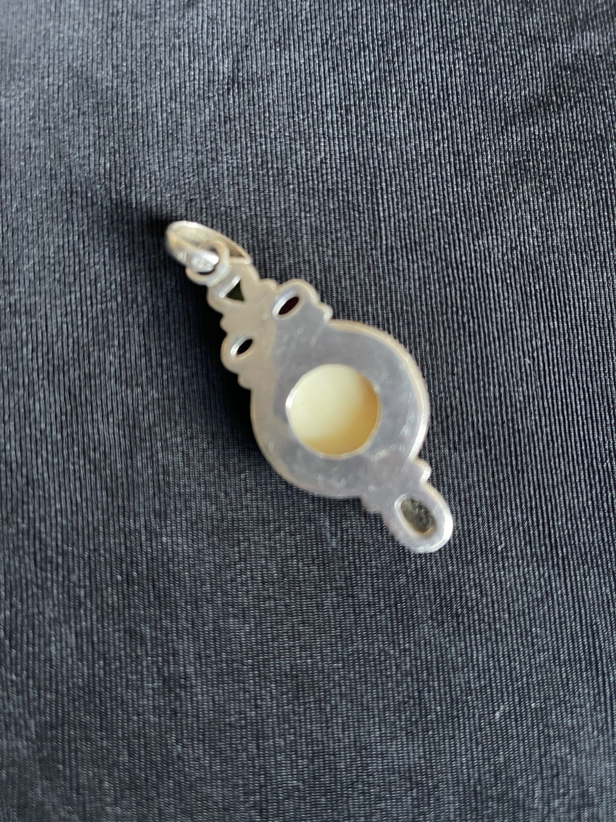 Moon Face Pendant With Gemstones. Missing 1 Stone. 925 Silver. Sajen Style.