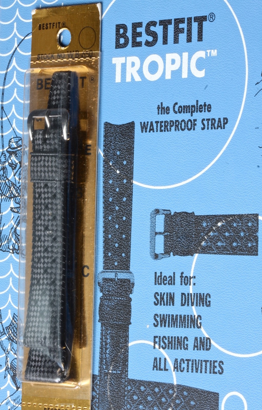 15 SOLD! Imperfect Genuine Swiss Tropic dive watch band 20mm for vintage divers