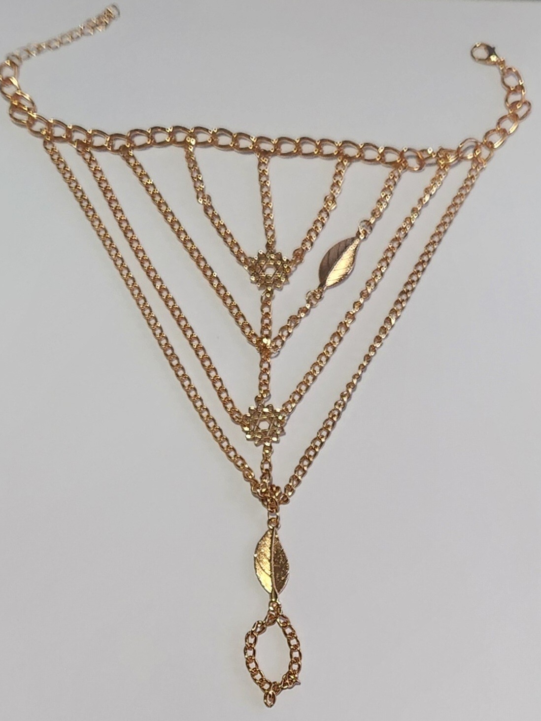 Steel Anklet with Toe Chain- 9.5 inches