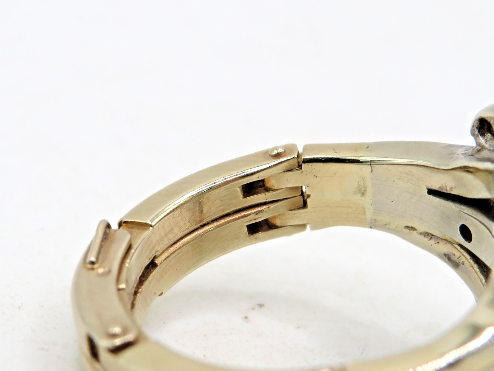 FINGER FIT 14k YELLOW GOLD EUROPEAN CUT DIAMOND RING w 12 ACCENT DIAMONDS SZ 6*
