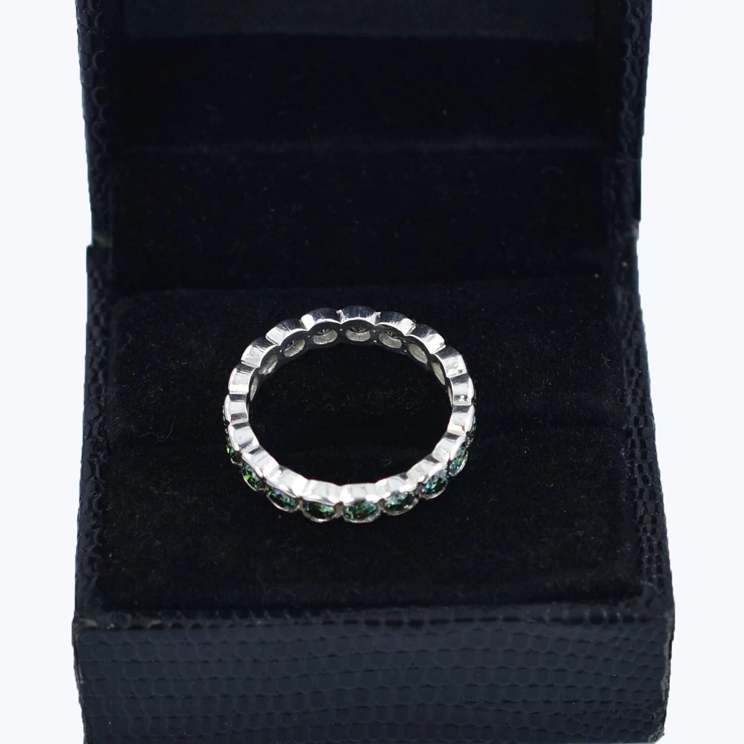 Beautiful 2.00 Ct Round Cut Blue Diamond Band Ring,Tarrif free
