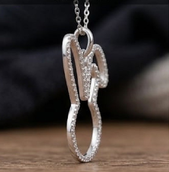 1.5ct Round Simulated Diamond Rabbit Outline Pendant Charm 14k White Gold Finish