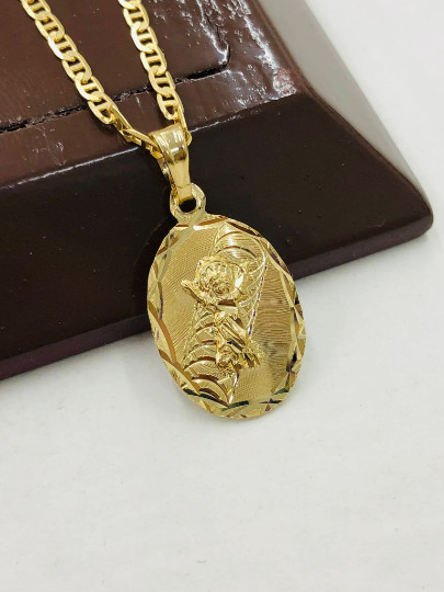 New Cadena y Medalla del Divino Nino 18″ para Hombre y Mujer en Oro Laminado 14K