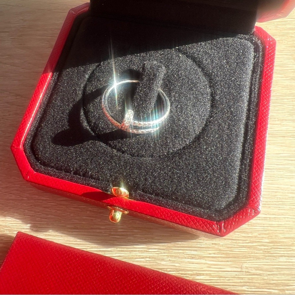 Cartier white gold pave Juste En Clou ring