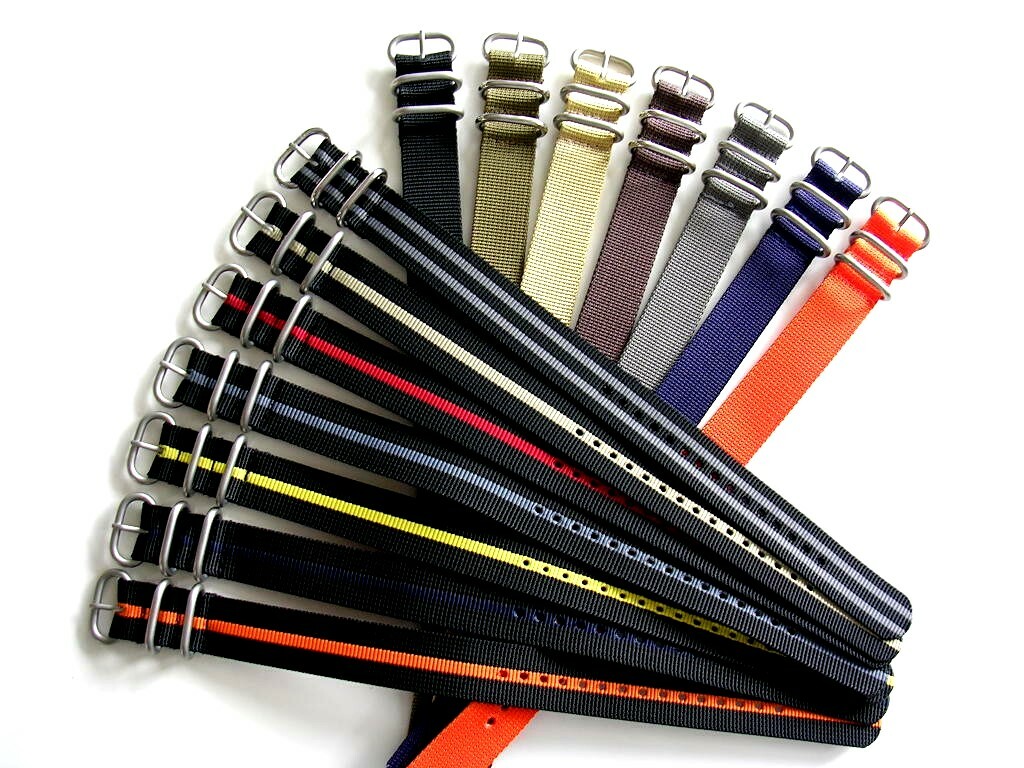 20mm Black Red stitch 1pc NATO G10 UTC nylon watch band strap RAF Bond IW SUISSE