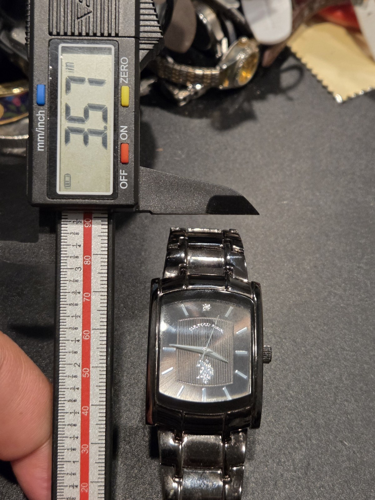 U.S. Polo Assn. Classic Men’s USC80198 Rectangular Black Dial Metal Watch C74