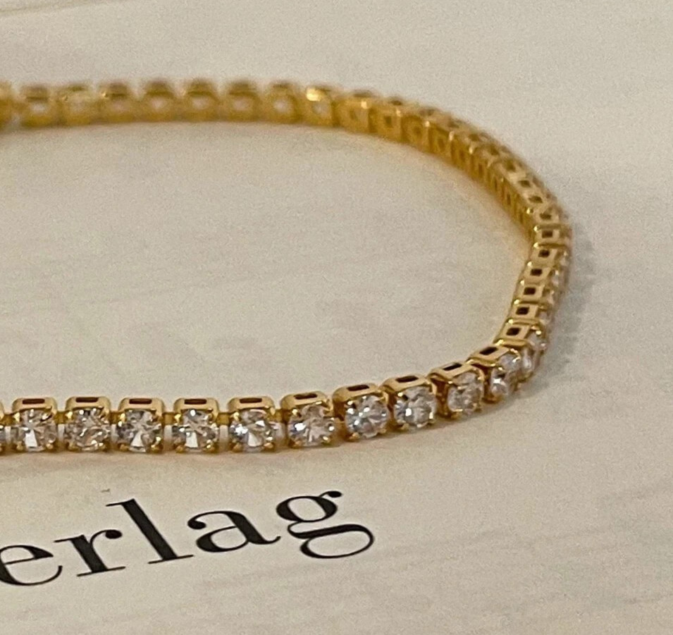 Genuine Natural Diamond Beautiful GH/SI-I2 Tennis Bracelet In 14k Yellow Gold