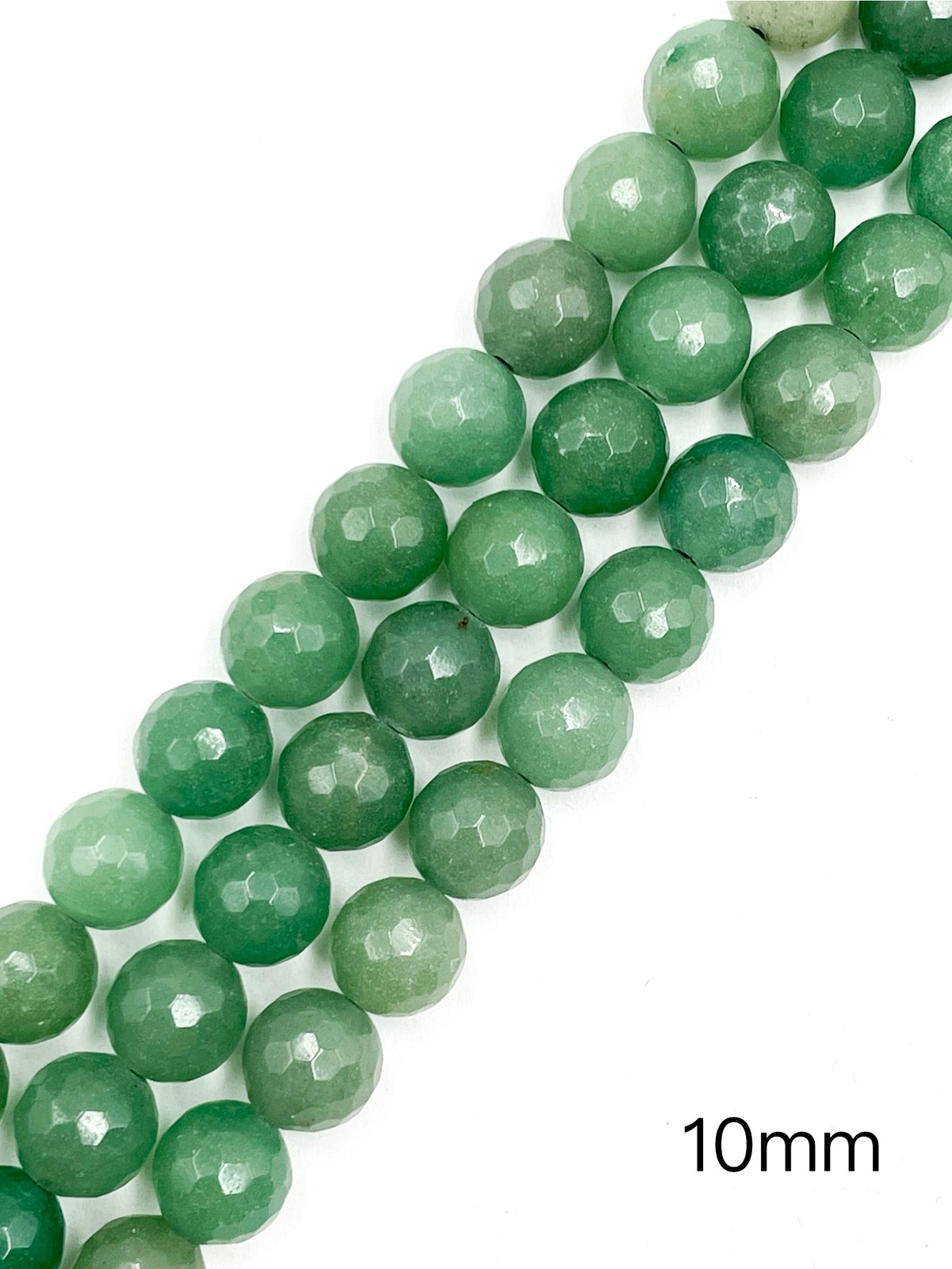 Natural Green Aventurine Faceted Round Beads Size 6mm to 20mm 15.5” Strand