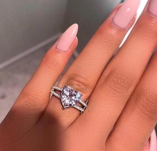 Silver Plated Lovely Ring For Valentine Gift 2 CT Simulated Diamond Amazing Ring