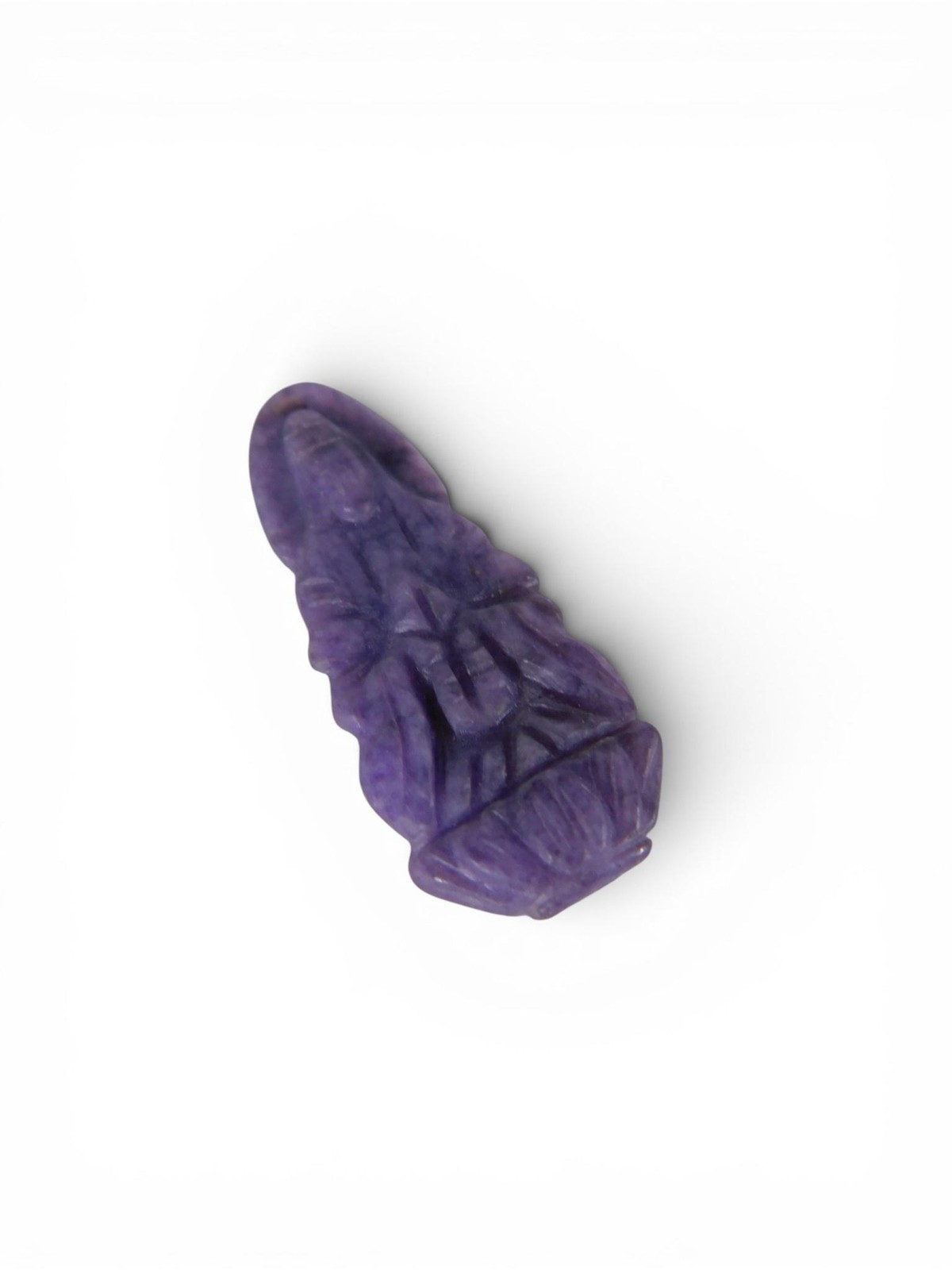 Purple Stone Carved Bead 12mm Irregular Hole 1mm Pendant Jewelry Making 1pc