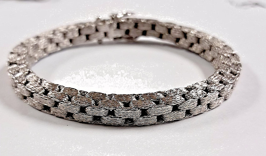 WOW!! CUSTOM HAND-MADE STERLING SILVER “WOVEN LINK” BRACELET (6mm 7.5″ 30.95GR