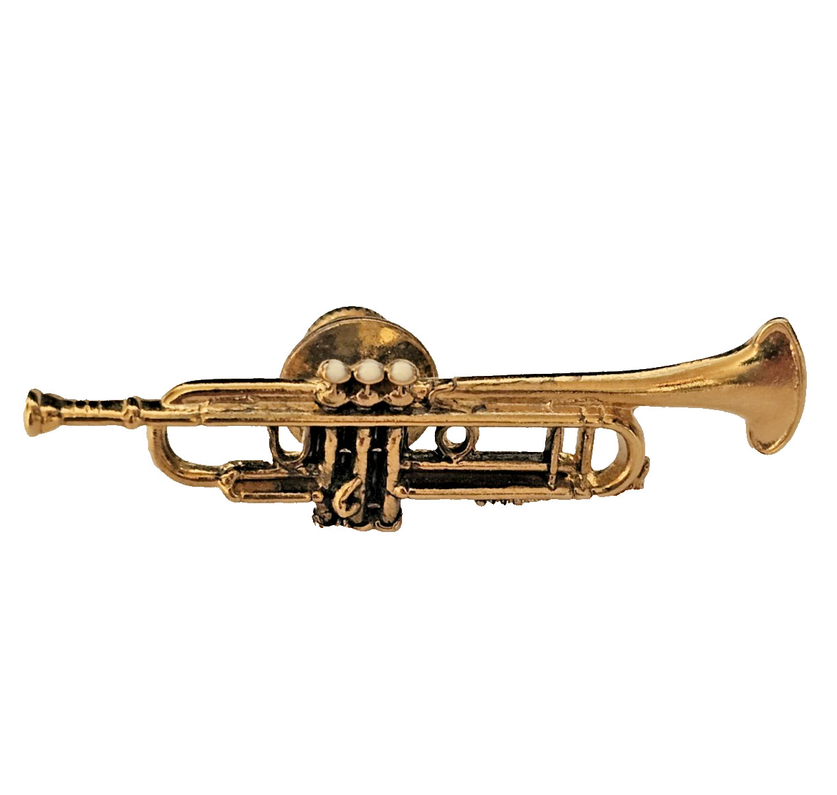 VTG Future Primitive Gold Tone Trumpet Musical Instrument Pin Museum Quality