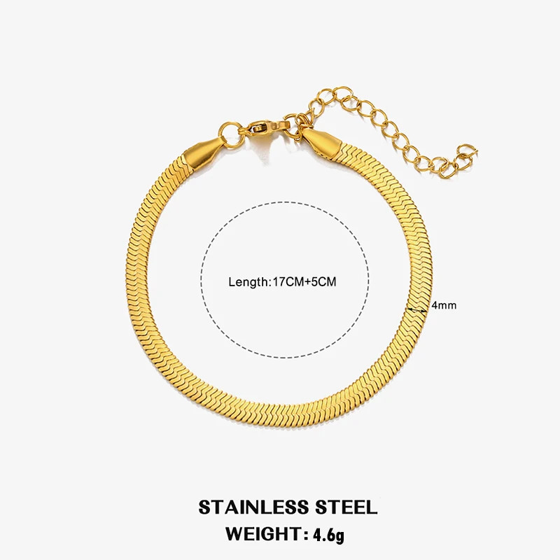Hot Classic Unisex Flat Snake Chain Choker Necklace for Women Stainless Steel He