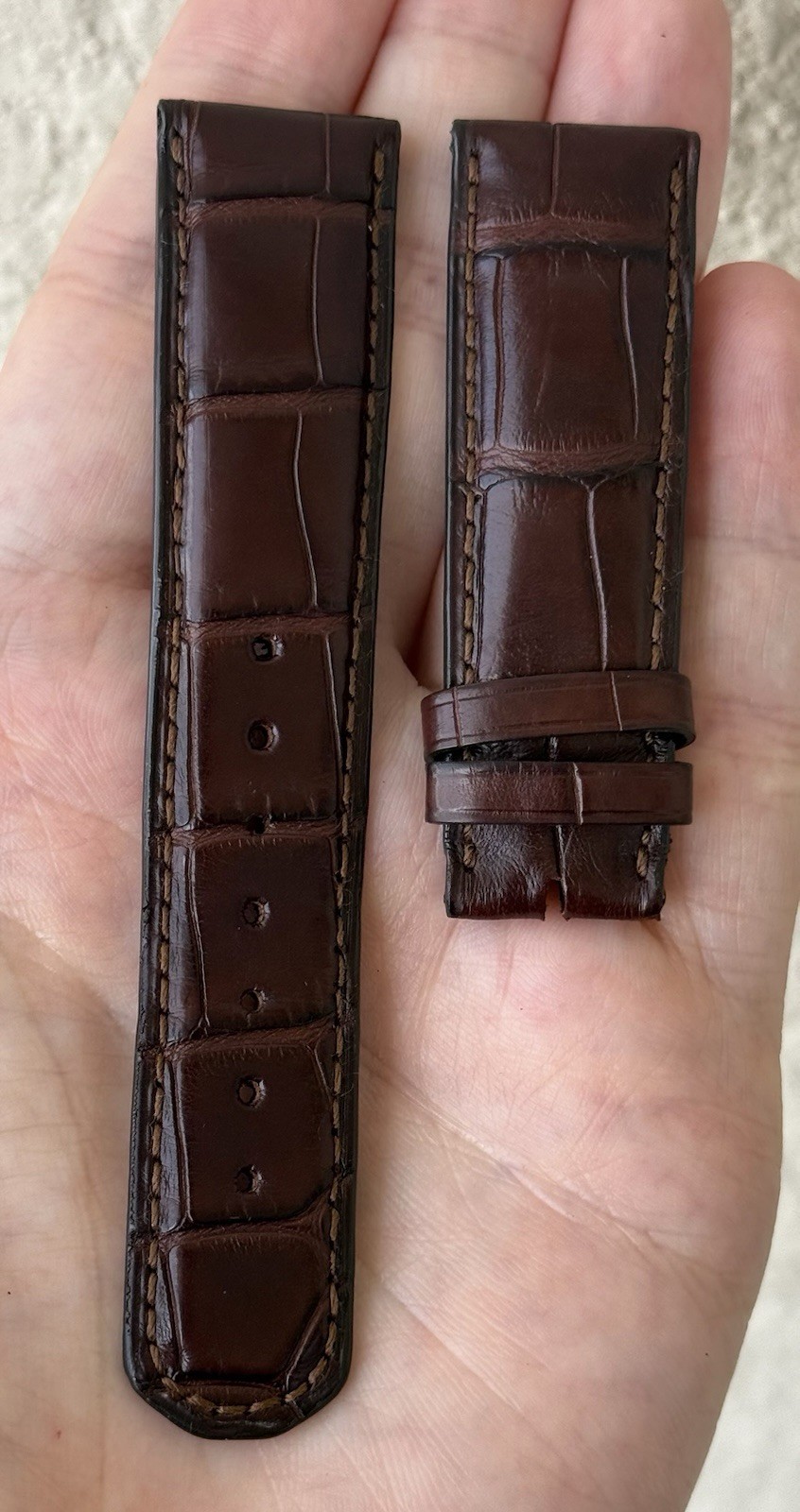 A. Lange & Sohne 20mm x 18mm Brown Alligator Watch Strap Band Authentic OEM