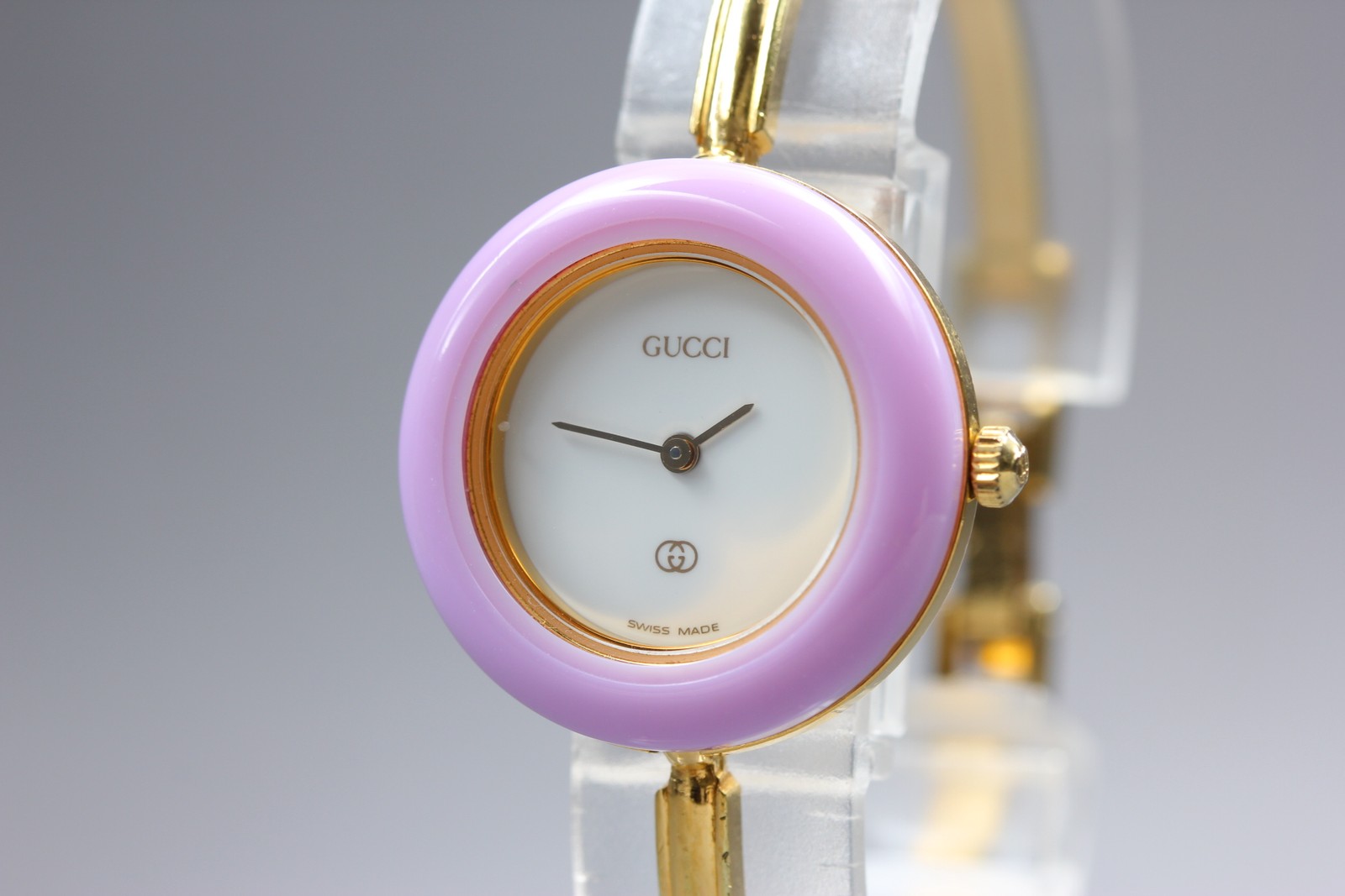 [Near MINT] Gucci Change Bezel 1100-L Gold White Dial 26mm Quartz Women’s Watch