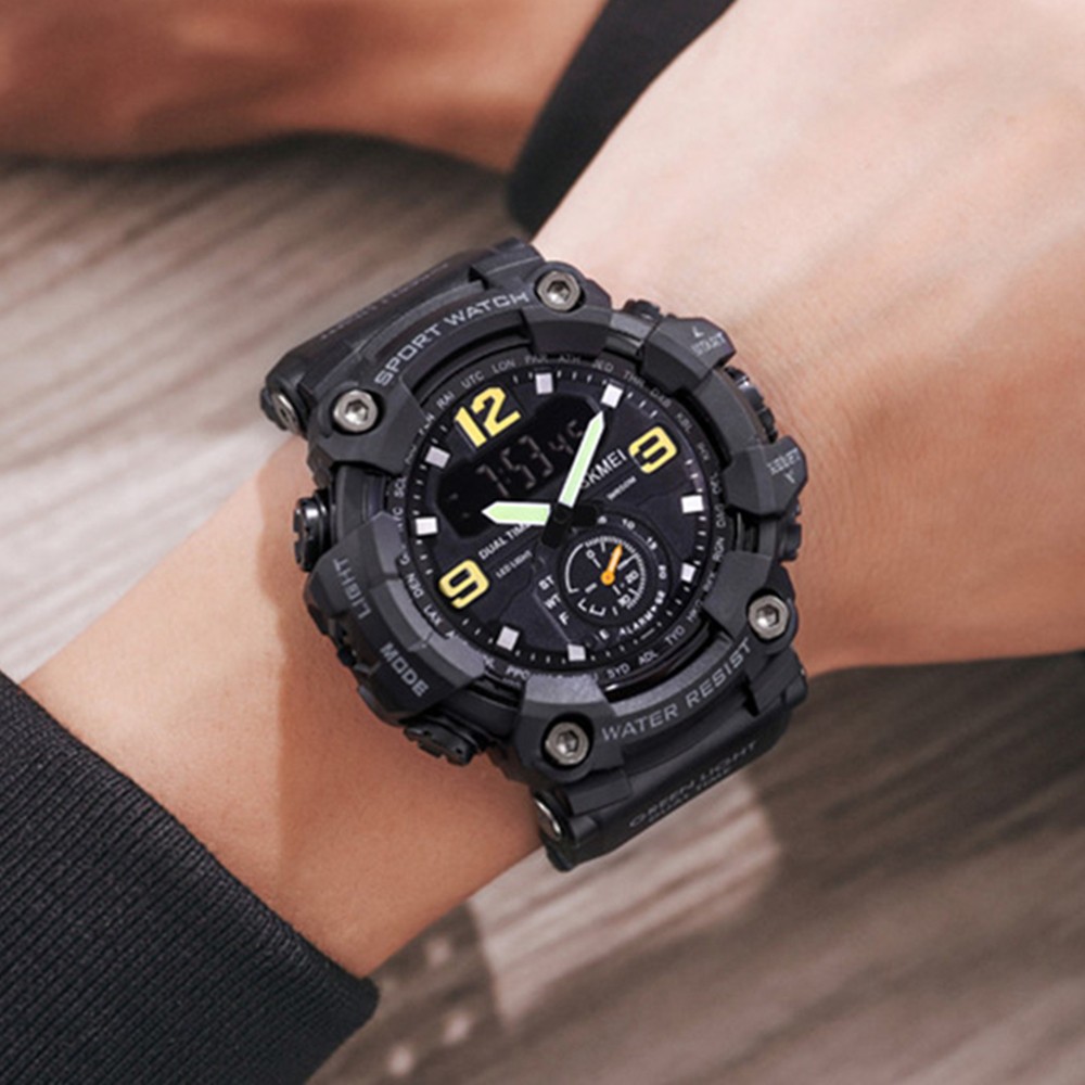 SKMEI Men Watch Shockproof Wristwatch Military Army Green Sport Digital Watches