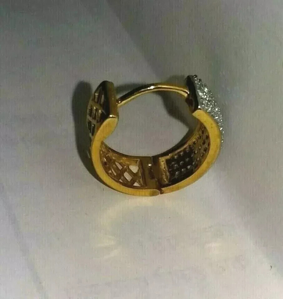2Ct Lab Created Diamond Round 4-Row Huggie Hoop Earrings 14K Yellow Gold Plated