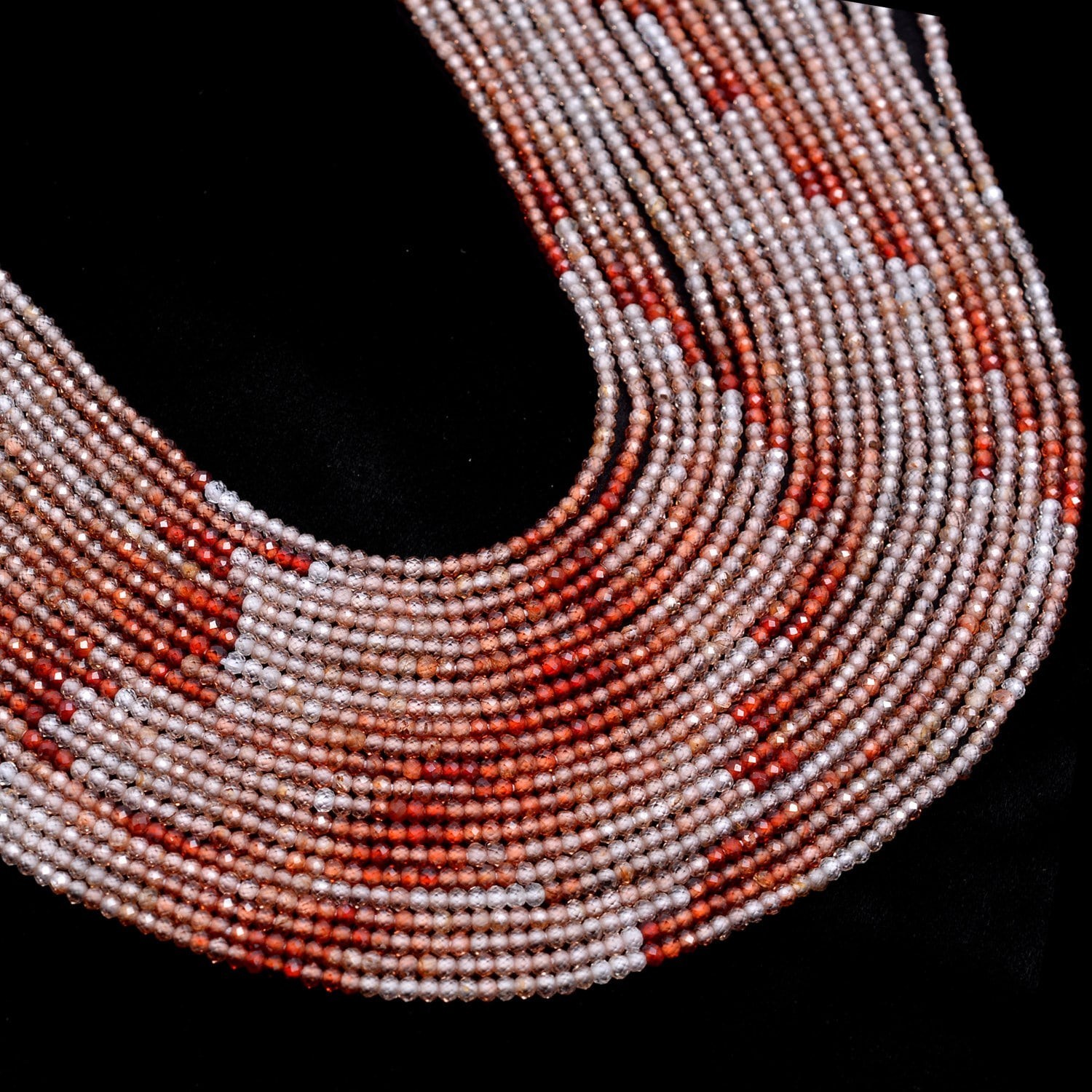 AAA Quality Natural Multi Zircon Micro Faceted Rondelle Beads, 2 mm To 2.5 mm