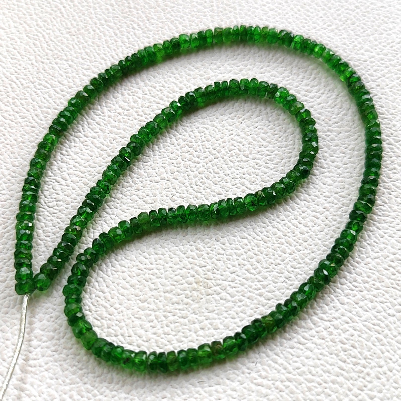 Chrome Diopside Gemstone Beads 4mm Faceted Rondelle 16″ Strand