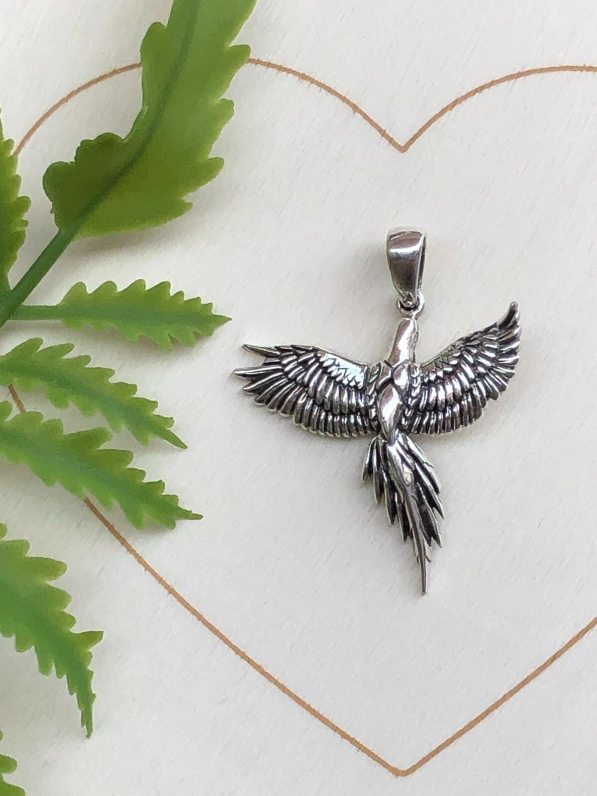 925 Sterling Silver Phoenix Pendant for necklace Womens 25mm(0.98″)/33mm(1.3″)