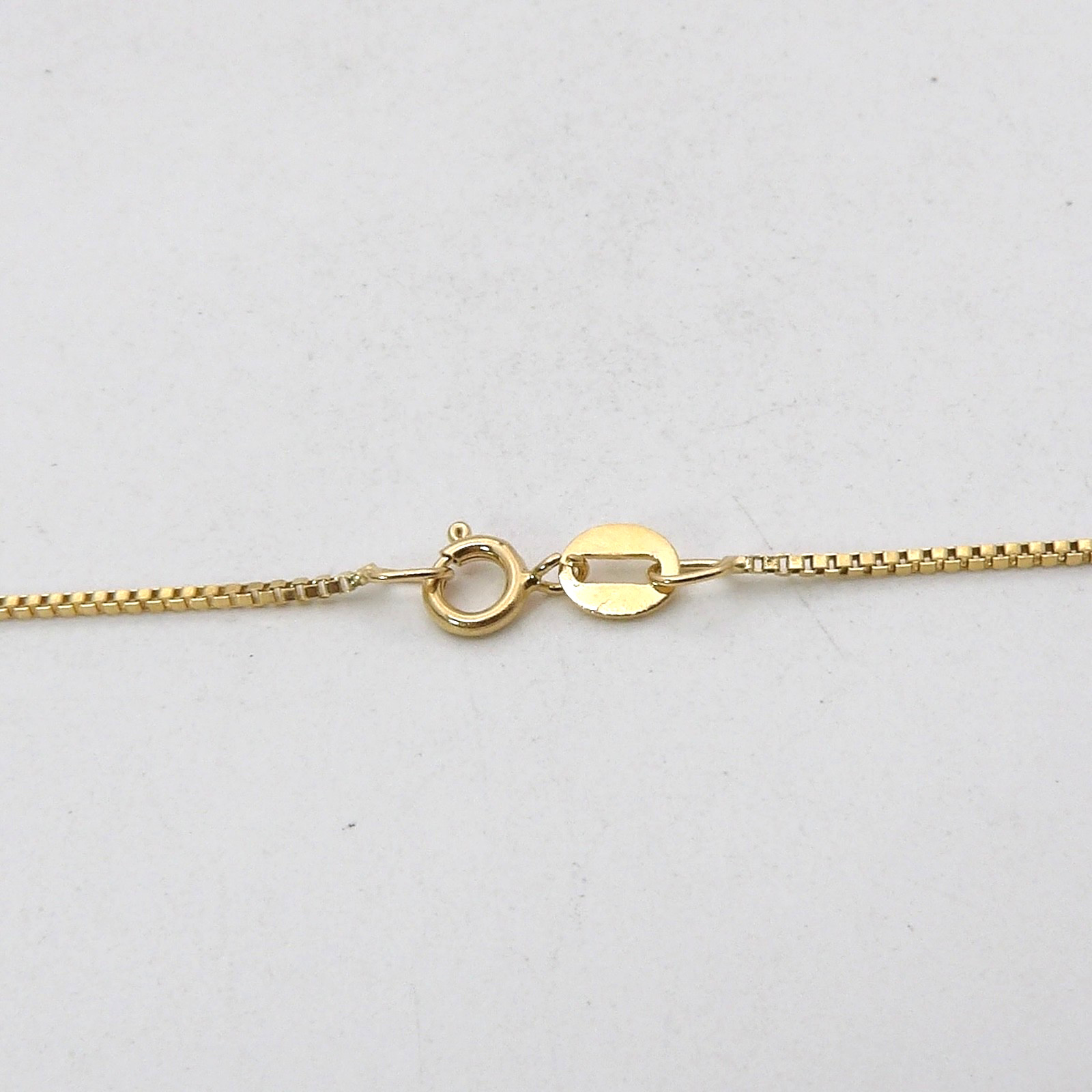 Solid 14k Gold Venetian Box Link Chain Necklace Italy 15in