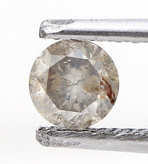 ROUND SHAPE 0.29 CT 4.2MM ORANGE WHITE MIX COLOR BRILLIANT CUT NATURAL DIAMOND