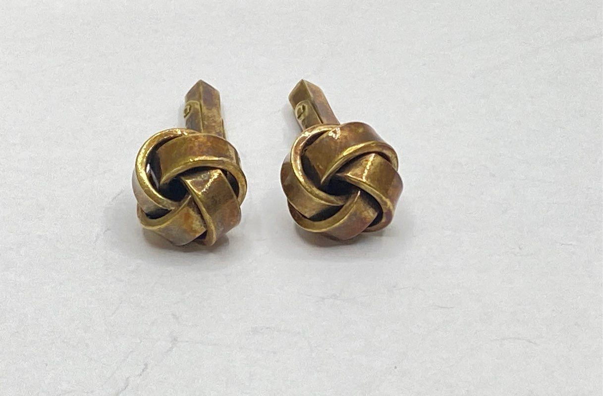 Americ Vintage Yellow Gold Filled Love Knot Cufflinks Mens Formal 15.9mm 16.9g