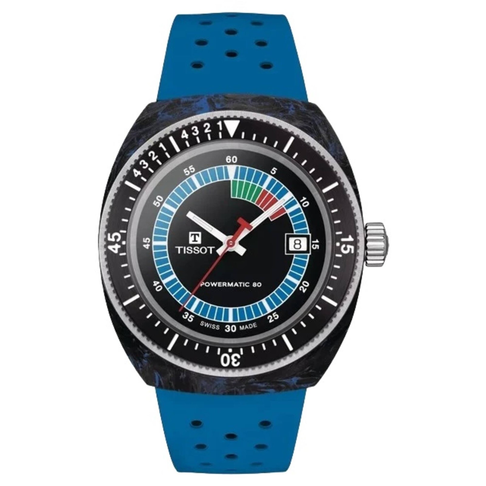Tissot Unisex Watch Sideral Automatic Black and Blue Dial Strap T1454079705701
