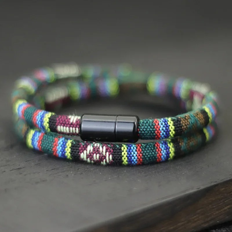 NEW Men’s Boho Rope Magnetic Bracelet Adventure Survival Beach Surf Pulsera