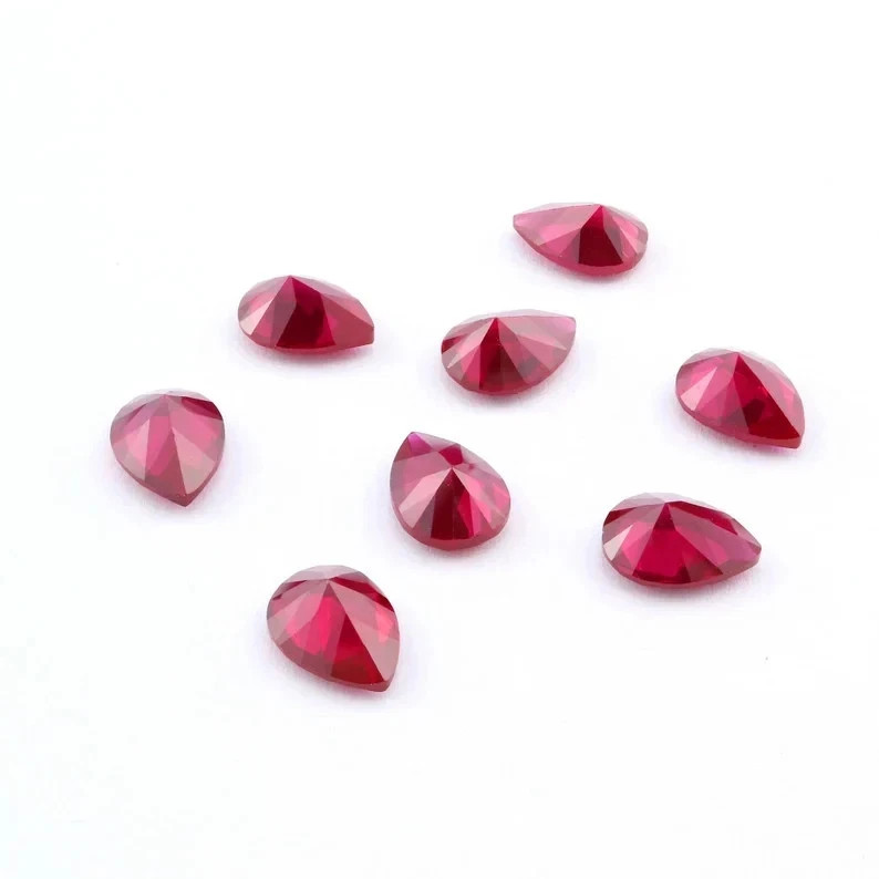 Natural Mozambique Blood Red Ruby Loose Pear Gemstone Cut 30pcs
