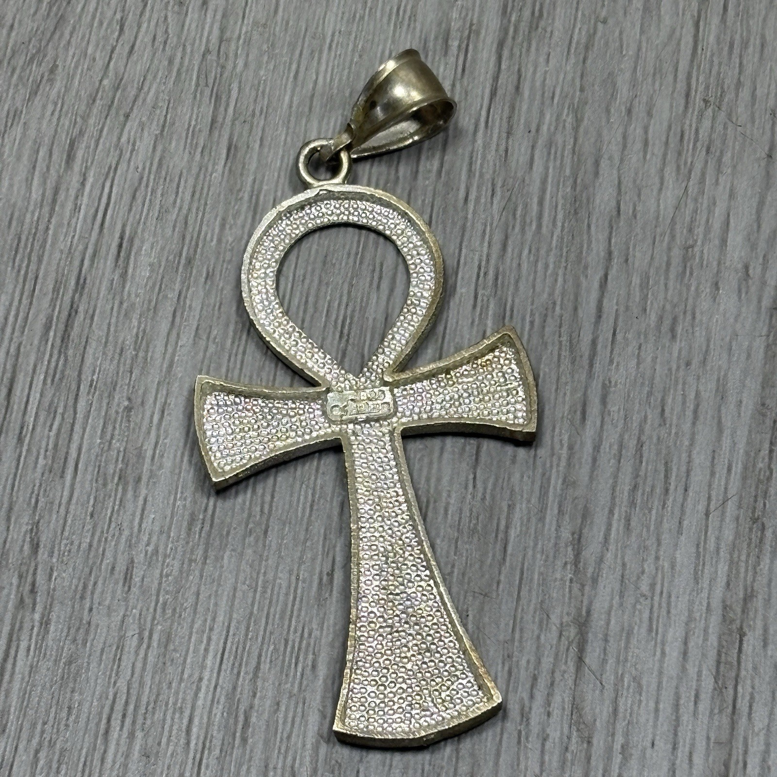 Vintage 925 Sterling Silver Egyptian Ankh Cross Pendant 2.5 Inches 10 Grams