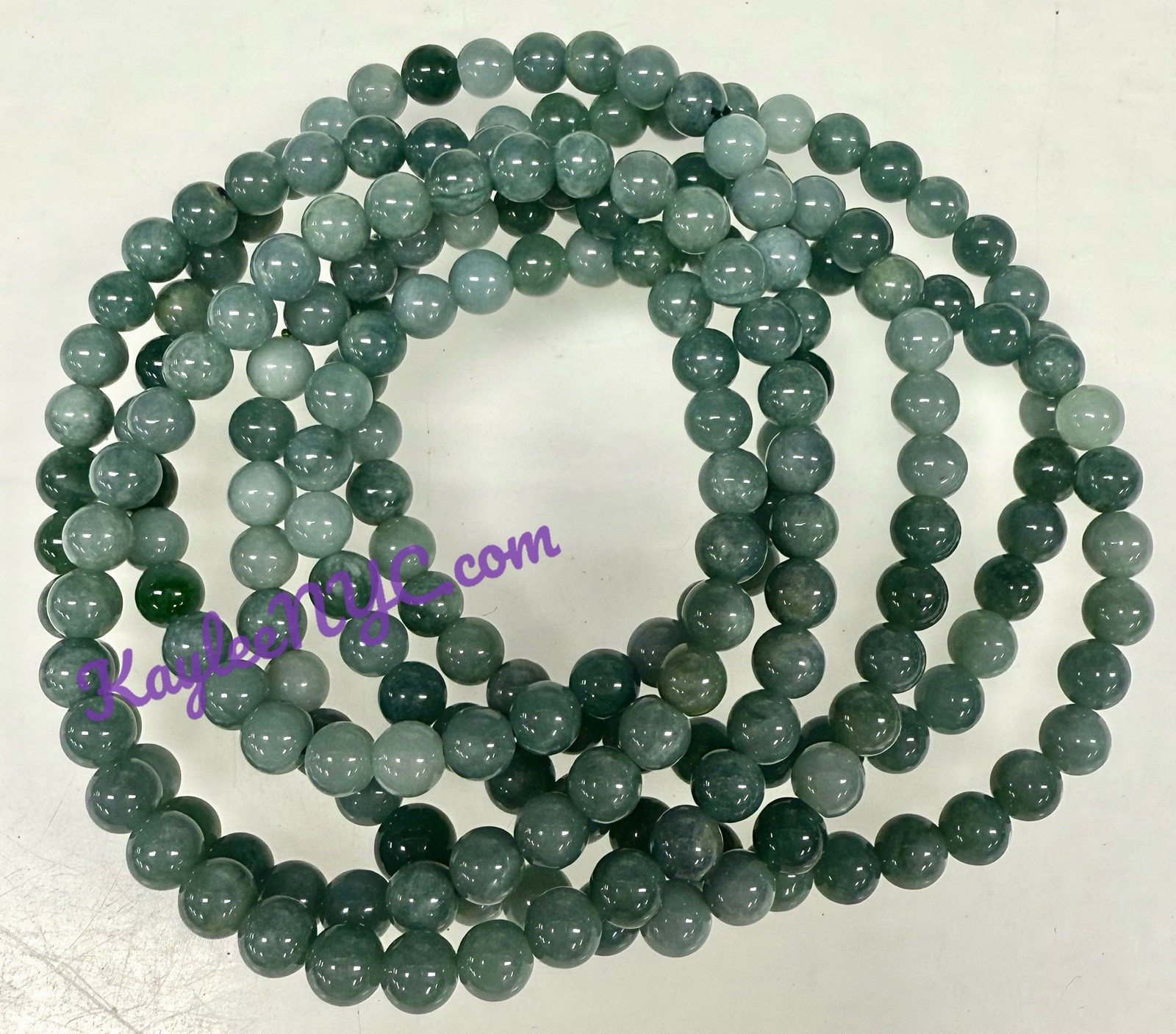 Wholesale Lot 6 Pcs Jade 5.5mm 7.5” Crystal Healing Stretch Bracelet