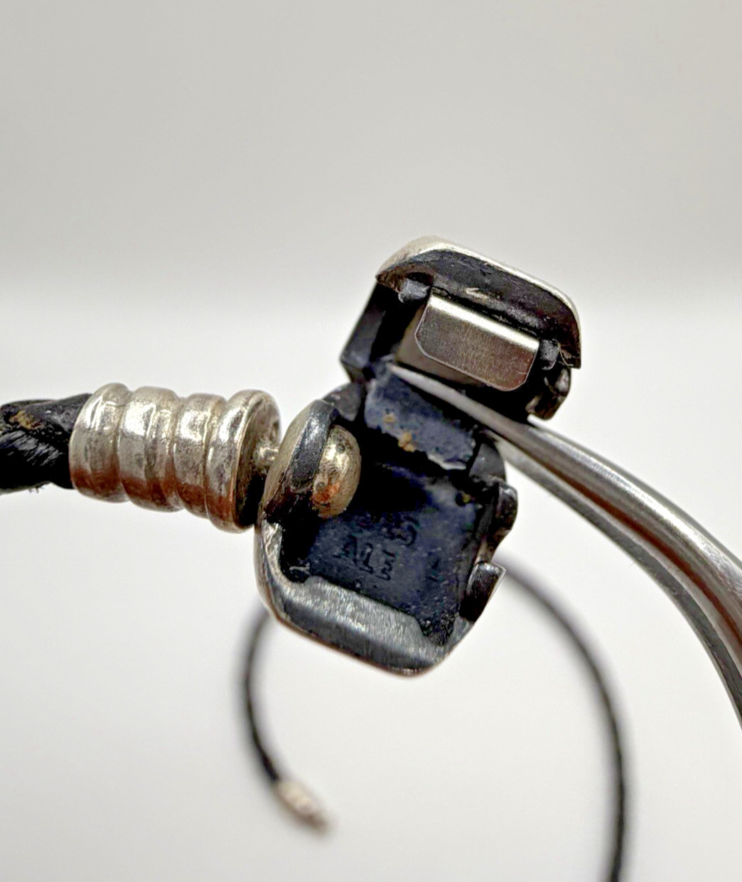 Genuine Pandora Black Leather Double Wrap Bracelet S925 ALE 36cm