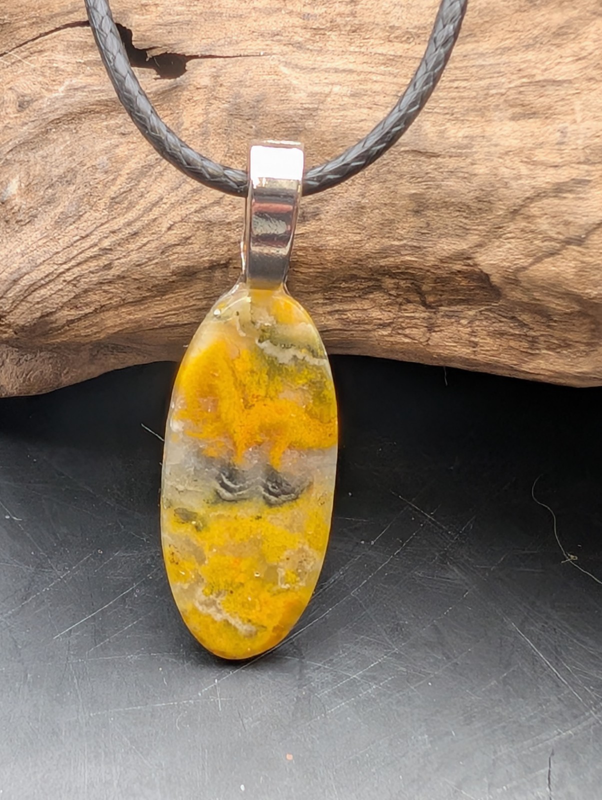 Bumblebee Jasper Extra Large pendant necklace #191
