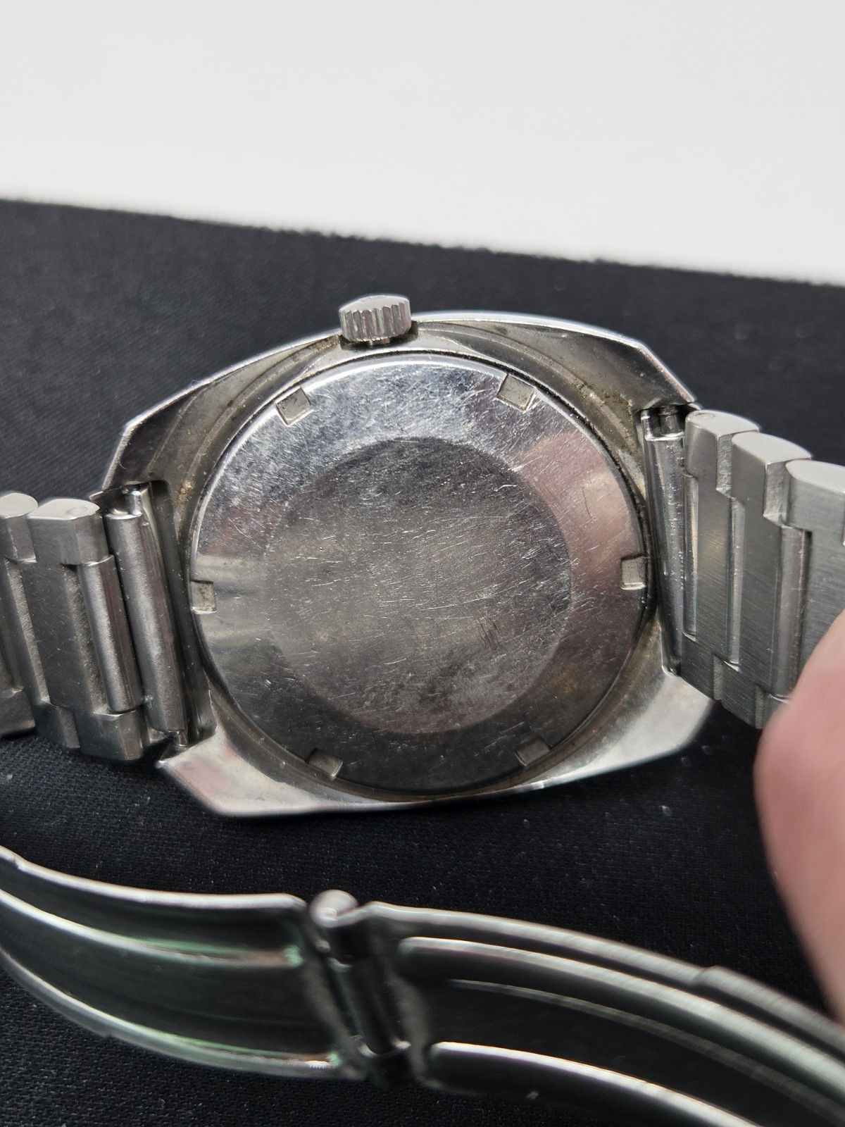 Vintage Girard-Perregaux Gyromatic High Frequency Blue Racing Dial Watch 1970s