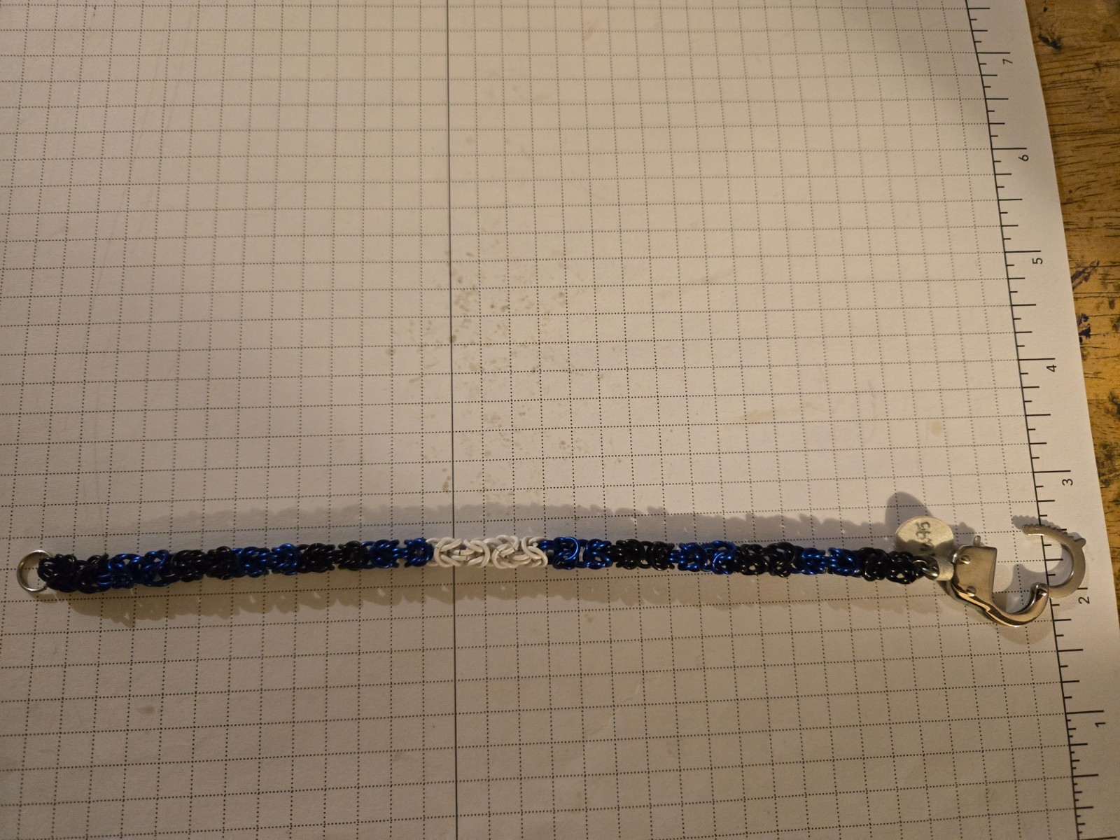 LGBTQIA+ Leather Pride 8 inch Chainmaille Bracelet with Handcuff Clasp