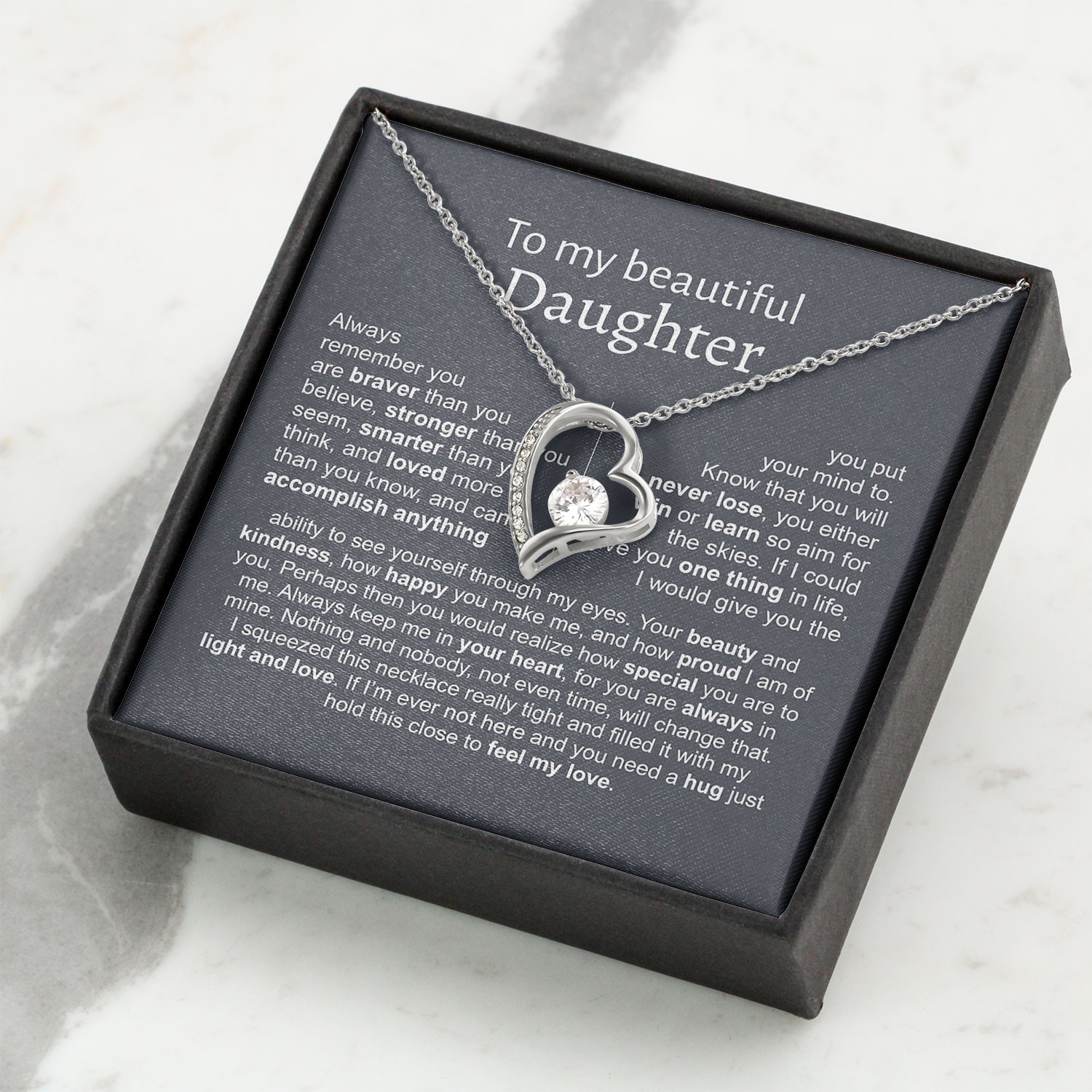 Inspirational Daughter Necklace, Meaningful Daughter Jewelry Gift From Mom
