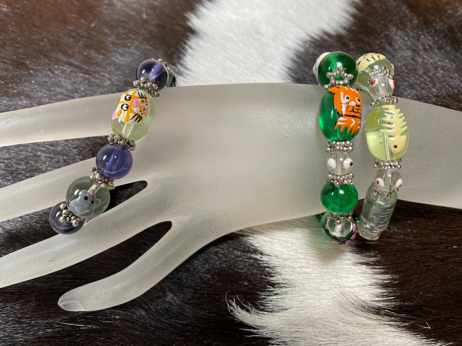 Cat Bracelets Jewelry Wholesale Bracelet Lot of 6 Beaded Stretch Bracelets