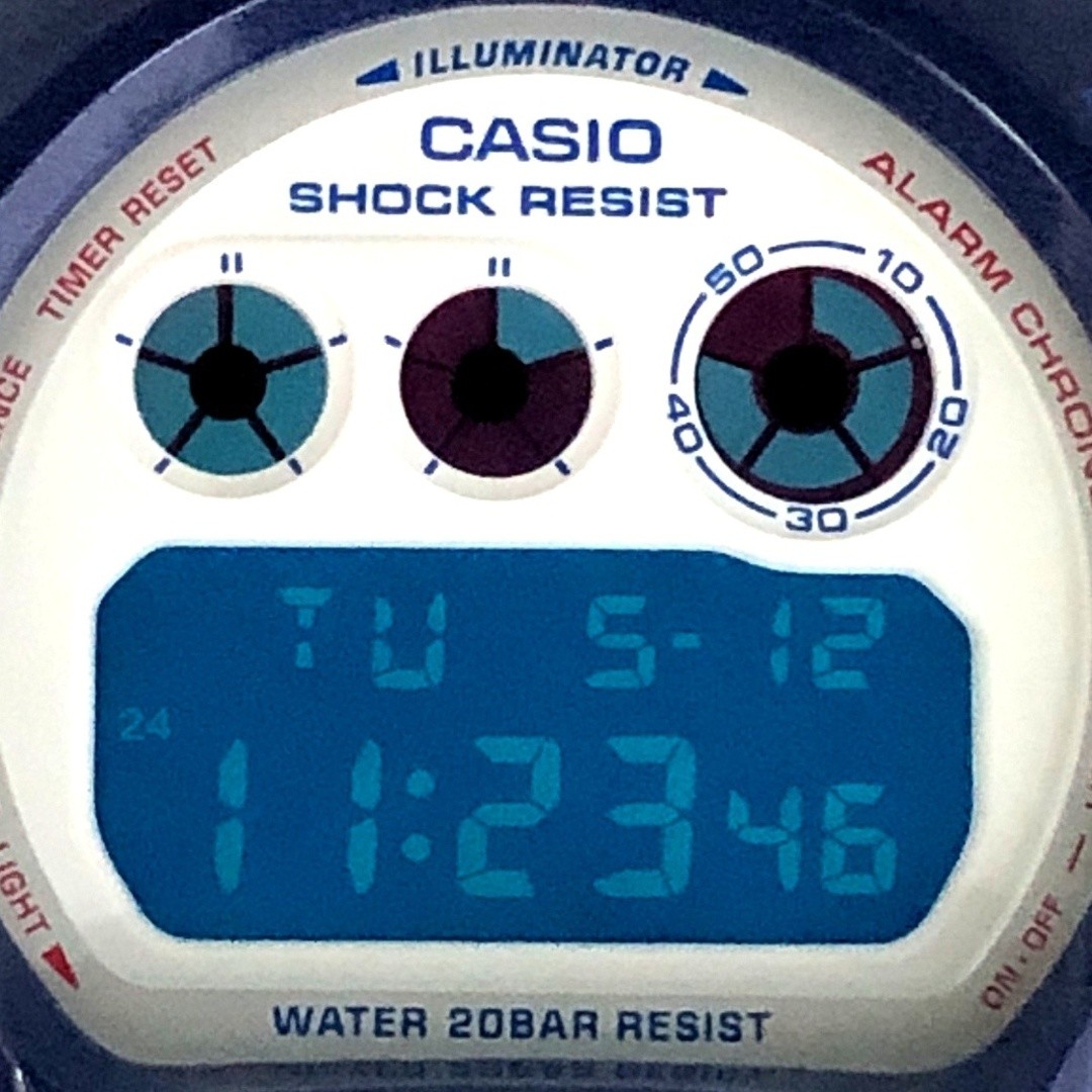 G-Shock DW 6900AC 2 blue red series glossy paint color LCD 3rd graphic stars and