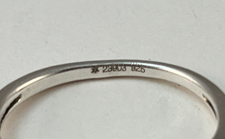Vintage 925 Sterling Silver Light Purple Ring Size 8 Designer Signed