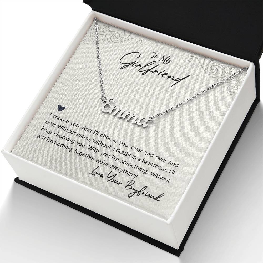 Personalized Name Necklace Gift for Girlfriend Custom Romantic Name Jewelry