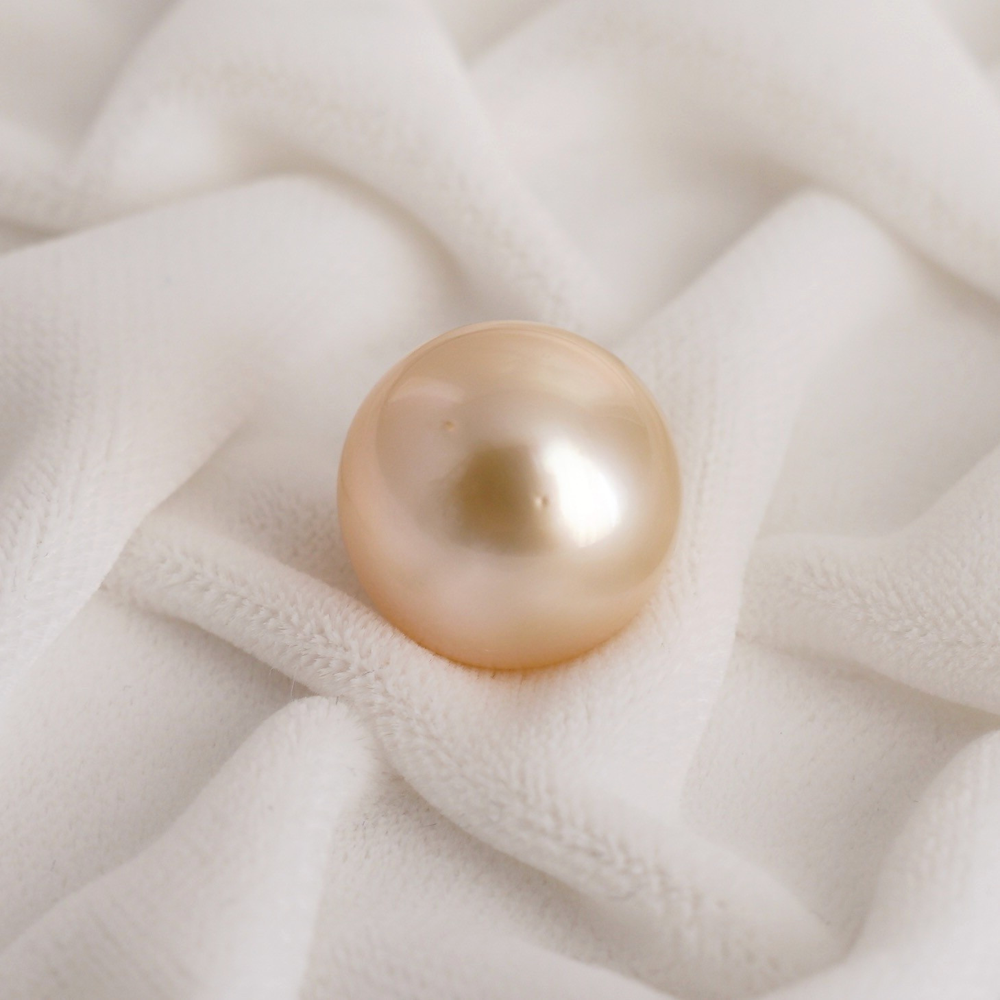 Big 14.7mm Near round Light Gold South Sea Loose Pearl Un-drilled,High Luster