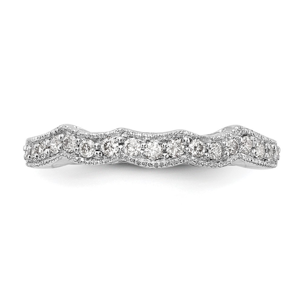 14K White Gold 1/4 Ct Lab Grown Diamond Wedding Band Ring Size 7 for Women