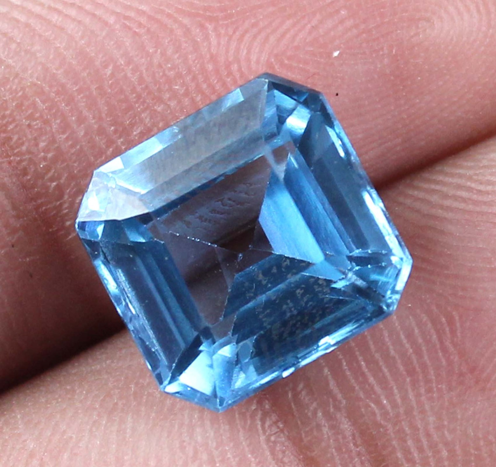 6.90 Ct/10 mm Blue Zircon Octagon Natural Cambodian Gemstone Certified T24700