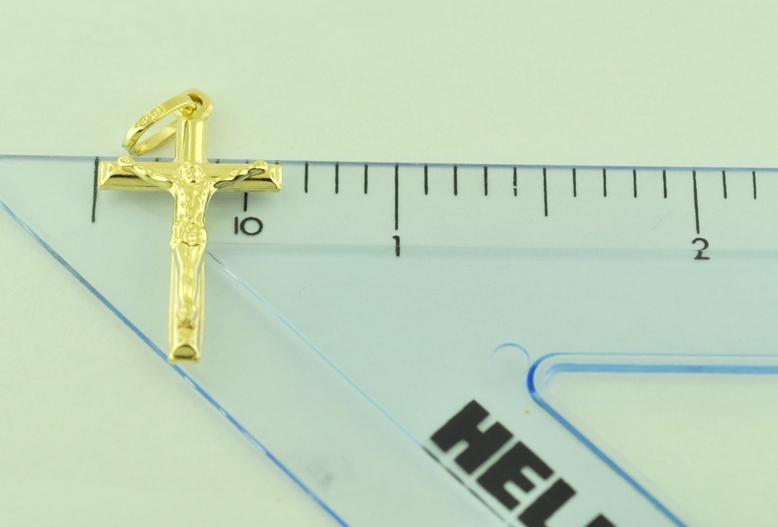 14k solid yellow gold JESUS CHRIST cross pendant #6251 crucifix 1.30gr h3jewel
